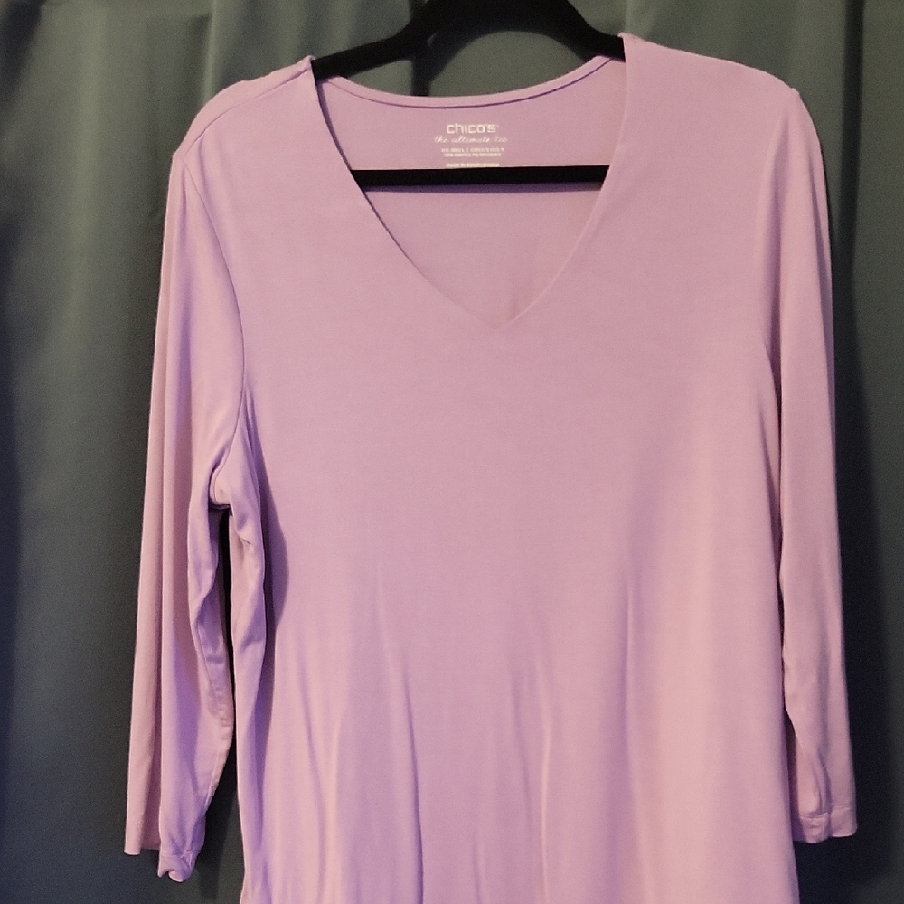 Chico's Soft Purple V-Neck Blouse